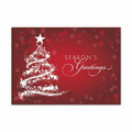 Dazzling Tree Greeting Card - Gold Lined White Fastick  Envelope